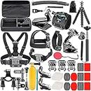 CASON ABS 50 in 1 Action Camera Mount Accessories Kit CS6,CN10, Go pro Hero, DIJI & Other Models (Black)