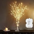 Fudios Lighted Birch Branches Battery 100 Multicolor LED Fairy Lights 35in, Prelit Twig Branches Color Changing Willow Lights for Christmas Party Decoration
