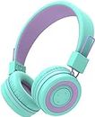 iClever Kids Bluetooth Headphones, BTH02 Kids Wireless Headphones with Mic, 22H Playtime, Bluetooth 5.0 & Stereo Sound,Adjustable Headband, Children Headset for iPad Tablet Home School, Green