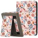 MOKASE for 6" Kindle Paperwhite 5/6/7th Generation Case 2012,2013,2015,2016 Version (Model: EY21 / DP75SDI), PU Leather Stand Hard Cover, Auto Wake/Sleep with Hand Strap & Card Slot, Matisse Daisy