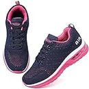 ziitop Running Shoes for Women Walking Shoes Athletic Air Cushion Tennis Shoes Ladies Non Slip Lightweight Fashion Sneakers Breathable Mesh Sport Shoes Girls Workout Casual Gym Jogging Shoes Rosered
