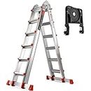 Soctone Ladder, A Frame 6 Step Ladder Extension Ladder, 22 Ft Multi Position Ladder & Removable Tool Tray with Stabilizer Bar, 330 lbs Weight Rating Telescoping Ladder for Household or Outdoor Work