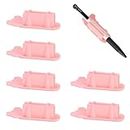 Silicone Pen Clip, 6 Pack Cute Koala Pen Holders for Desk & Wall, Self-Adhesive Silicone Pen Clip with Dual Pen Slots, Desk Organizer Accessories, School Classroom Office Supplies (Pink)