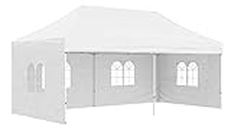 Invezo Gazebo Tent for Outdoor 10 x 20ft (35 kgs, White) with 3 Sided European Covers, Water Proof Tent, Portable & Foldable/Outdoor/Advertising Gazebo Canopy Tent 2 Mins Installation
