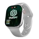 CrossBeats Nexus 2.01” Super AMOLED Display Smart Watch with ChatGPT-Powered| Dynamic Island| 5.3 Bluetooth Calling Smartwatch| Always on| in-app GPS| 60 Hz Refresh Rate | AI Health Tracker -(Silver)
