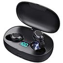 Écouteurs Bluetooth Sport, Écouteurs sans Fil Étanche 3D Hi-FI Son Stéréo 48 Heures Durée de Lecture Anti-Bruit CVC 8.0 avec Boîte de Charge Oreillette Bluetooth Sport pour Samsung Huawei