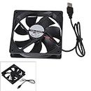 BQLZR PC Fan 120mm Silent USB Fan Black DC 5V 12025 USB Power Ball Bearing Computer Case Cooling Fan 2400RPM Compatible with Computer/TV Box