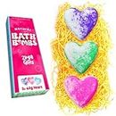 3 x Love Heart Value Bath Bomb Gift Set di Zimpli Gifts, scintillante regalo di bellezza per la spa, regalo per donne, per lei, per la moglie, per la fidanzata, per le calze