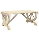 vidaXL - Solid Wood Fir Garden Coffee Table 90x50x40 cm - Wagon Wheel Design for Patio/Backyard