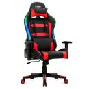 Gymax Adjustable Faux Leather Swivel PC & Racing Game Chair Faux Leather in Red | 53 H x 27 W x 27 D in | Wayfair GYM08951
