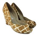 5M MICHAEL KORS Women's Shoes Hair-calf White/Light Brown color, Wedge heel 3.5”