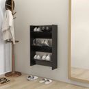 NNEVL Wall Shoe Cabinet High Gloss Black 60x18x90 cm Chipboard