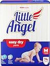 Little Angel Baby Easy Dry Diaper Pants With 12 Hrs Absorption Medium (M) Size 74 Count, 7-12 Kgs - M (74 Pieces)