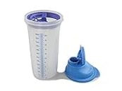 TUPPERWARE Mix-max Shaker Mix-fix in ottone - bicchiere 600 ml XL quick-Shake-it blu trasparente