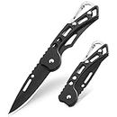 EDC Pocket Knife for Men, 2.44in Sharp Blade with Stainless Steel Handle, Ultralight 51g Small Folding Keychain Knife with Belt Clip for Outdoor Camping Survival Military Tactical Knife