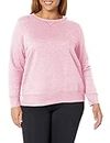 Just My Size Women's Plus-Size EcoSmart Sweatshirt with V-Notch, Pale Pink, 3X