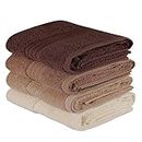 WELL HOME MOBILIARIO & DECORACIÓN Hand Towel Set (4 Pieces) Cream, Beige and Brown
