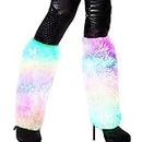 Luwint LED Flashing Arm Leg Warmers - Light Up Clothing Accessories Toy for Halloween Christmas Rave Unicorn Costume, 1 pair