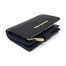 Michael Kors Jet Set Travel Saffiano Leather Bifold Zip Coin Wallet, Black Saffiano, M, Bifold Wallet