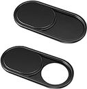 CloudValley Webcam Cover, Durable Metal 0.6 mm Ultra-Thin Web Privacy Camera Covers for MacBook Air Pro*, Pad Laptop PC, iPhone iPad Smartphones, Slide Computer Accessories [2-Pack Black]