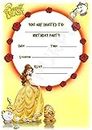 Disney Beauty and the Beast Birthday Party Invites - Circle Rose Design - Party Supplies / Accessories (Pack of 12 A5 Invitations With Envelopes)