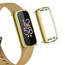 LIRAMARK Soft TPU Front Protection Case Cover for Fitbit Luxe Smart Watch (Gold)