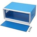 Zulkit Electronic Enclosures Blue Metal Enclosure Project Case DIY Box Junction Case Enclosure Preventive Case (9.1" x 7.3" x 3.9")