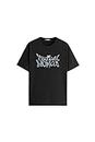 Mischeif Monkey 100% Cotton Printed T-Shirt|Tshirt for Men|Causal T-Shirt | Half Sleeve | Solid Pattern (Medium) Black