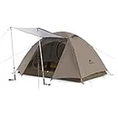 Naturehike Cloud Steam Backpacking Tent, Easy Set Up and Access, Spacious Roomy for 2-3P, 3000MM Waterproof, UPF50+ for Camping, Hiking, Park, Picnic (Brown, 2 Person)