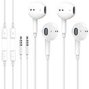 2 Pack Wired Earbuds with Apple Earbuds for iPhone Headphones with 3.5mm Jack Wired Earphones [Apple MFi Certified] with Mic, Volume Control Compatible with iPhone 6S/6,iPad,iPod,Computer,MP3/4