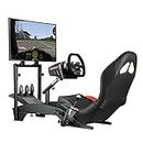 Racing Simulator Cockpit Adjustable Gaming Chair with Monitor Stand Racing Wheel Stand with Seat Logitech G25 G27 G29 G920 Xbox Xbox360 PS2 PS3 PC WII