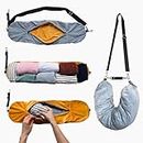 Two-Sided, Stuffable Neck Pillow for Travel, a Soft Velvet Tube Pillow. with Extra Storage functionality, It's Your Ziplicity Packable Neck Pillow and Travel Neck Pillow Storage Bag All in one