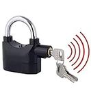 MG MART Security Alarm Lock System | Waterproof Black Anti-Theft Siren 110DBA Alarm Anti Potong Padlock for Universal Use | Bicycle| Bike | Door Window with 3 Keys Black