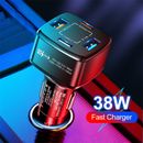 38W PD USB-C/USB Fast Car Charger & Cable For iPhone 15 14 13 12 11 Pro Max XS