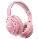 Bluetooth Wireless Headphones Over Ear,BERIBES 65H Playtime and 6 EQ Music Modes with Microphone, HiFi Stereo Foldable Lightweight Headset, Deep Bass for Home Office Cellphone PC Etc.(Pink), 202A