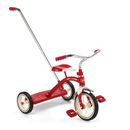 Radio Flyer 34TX Classic Steel Framed Tricycle with 3 Position Push Handle, Red - 17.2