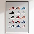 Nike Air Jordan One illustration Wall Art Print (A3-29.7 x 42.0cm)