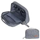Electronics Accessories Organizer Bag, Travel Cable Organiser Bag Toiletry Bag Wash Bag for Men, Portable Gadget Bag for Cables, Headphone, Charger, Power Bank, Memory Card（Grey）