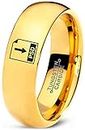 Tungsten Photoshop PSD File Band Ring 7mm Men Women Comfort Fit 18k Yellow Gold Dome Polished Size 6