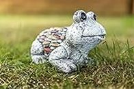 garden mile Figurine de grenouille en résine pour décoration de jardin ou d'intérieur - Effet pierre - Figurine de crapaud