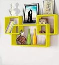 Gadgets Appliances Wooden Wall Shelf/Wall Rack/Home Decoration Shelves/Wall Display Rack for Living Room,Office Wall Décor (New Light Yellow)