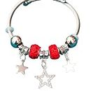 Charms Pandora Bracelet Adjustable Oxidised Beads Bracelet for Women and Girls (Red)