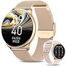 Efolen Smartwatch Donna, 1.32' HD Touch Screen Orologio Fitness, Adatto per Pressione sanguigna/Ciclo mestruale/Pressione sanguigna/SpO2/Calorie Misurazione, Compatibile con Android iOS,Oro rosa