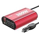 300Watt Pure Sine Wave Power Inverter DC 12volt to AC 120volt Car Converter Adapter with Dual USB Ports for Smartphones Laptops Tablets