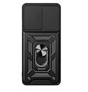 SmartLike Robot Ring Thunder Case, Shockproof Hybrid Kickstand Back Case Defender Cover for iPhone 6 / 6S - Black (Sliding Camera Window)
