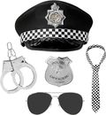 5pc Police Fancy Dress Mens Halloween Costume Policeman Accessories Police Hat