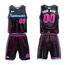 Custom Basketball Jersey for man women uniform Suit Kids Adults Personalized Jersey (Black)