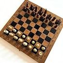 Tennex Wooden Chess Board 3-in-1 Chess-Checkers-Backgammon T 555 with Pieces
