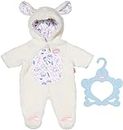 Baby Annabell Mono de Ovejita 709825 - Ropa y accesorios para muñecas de hasta 43cm - Con capucha con orejas de oveja - Incluye percha - Edad: 3+ años