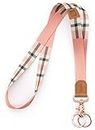 POCKT Lanyard for Keys Neck Lanyard Key Chain Holder for Men and Women - Cool Neck Lanyards for Keys, Wallets and ID Badge Holders | Pink Plaid